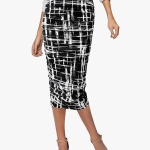 VFSHOW Womens Elegant Ruched Ruffle High Waist Casual Pencil Mid-Calf Sk…​